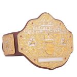Big Gold Adult Replica Real Leather Dual Plate Wrestling Championship Belt Title Die Cast - Image 2