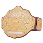 Big Gold Adult Replica Real Leather Dual Plate Wrestling Championship Belt Title Die Cast - Image 3