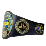 Michigan-WLV Championship Title Wrestling Belt Gold Coated Metal Plate Leather Base - Image 3