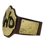 NWO Spray Big Gold Heavyweight Title Belts Replica  Diecast Brown Leather Strap - Image 2