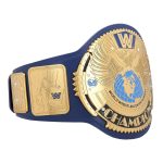 W Big Eagle Championship Wrestling Title Belt Replica, Blue Strap - Image 3